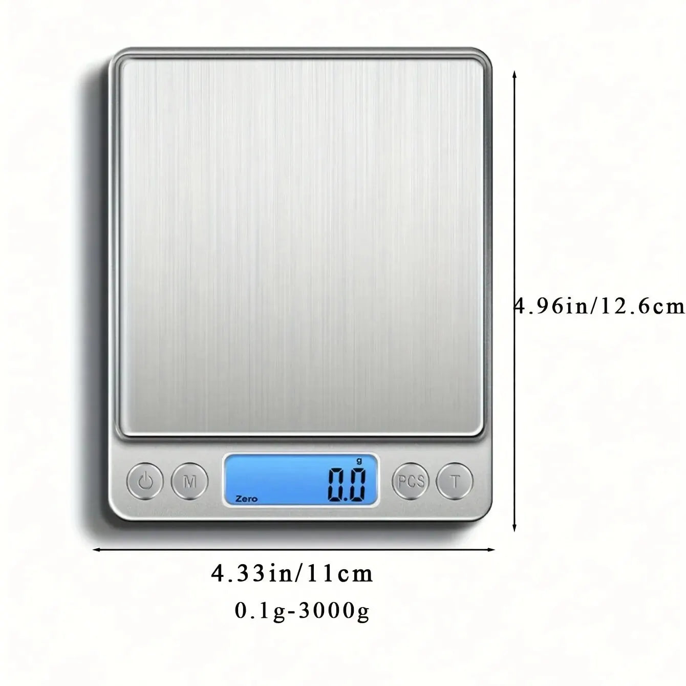 Báscula digital de cocina de 3000 g/0,1 g, pequeña, para joyería, alimentos, gramos y onzas.