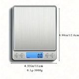 1Pcs Digital Kitchen Scale 3000g/ 0.1g Small Jewelry Scale Food Scales Digital Weight Gram and Oz Digital Gram Scale