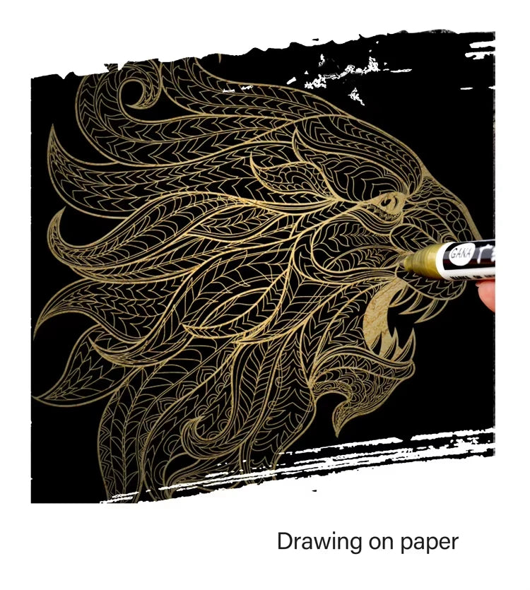 Fine tip permanent Paint Marker Pen DIY Paint Metallic Pen Permanent Gold SILVER Marker Touch Up,School Model Painting