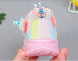 Disney Girls' Casual LED Light-Up Mesh Breathable Children's Sports Shoes Princess Elsa Pink Purple Sneakers Size 22-35