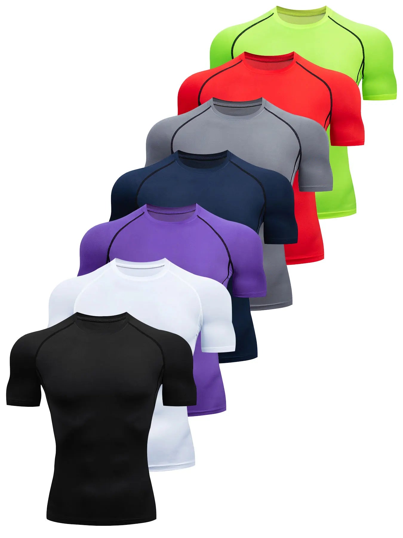 Camiseta de compresión para hombre, transpirable, de secado rápido y con absorción de humedad, ideal para deportes al aire libre.