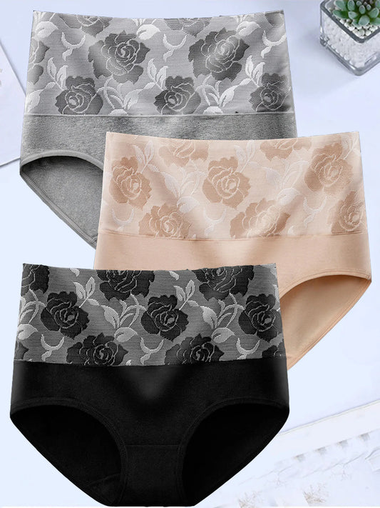 3Pcs/Lot Women's Underwear Plus Size Cotton Panties High Waist Briefs Sexy Lingeries Female Pantys 5XL Seamless Underpant Girls