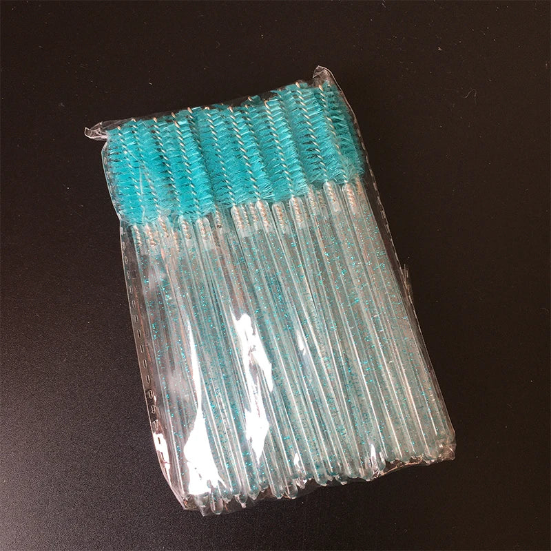 New style 50Pcs Disposable Crystal Eyelash Brush Eyelashes Lift Lifting Curler Eye Lash Extension Graft Brush Tool Accessories