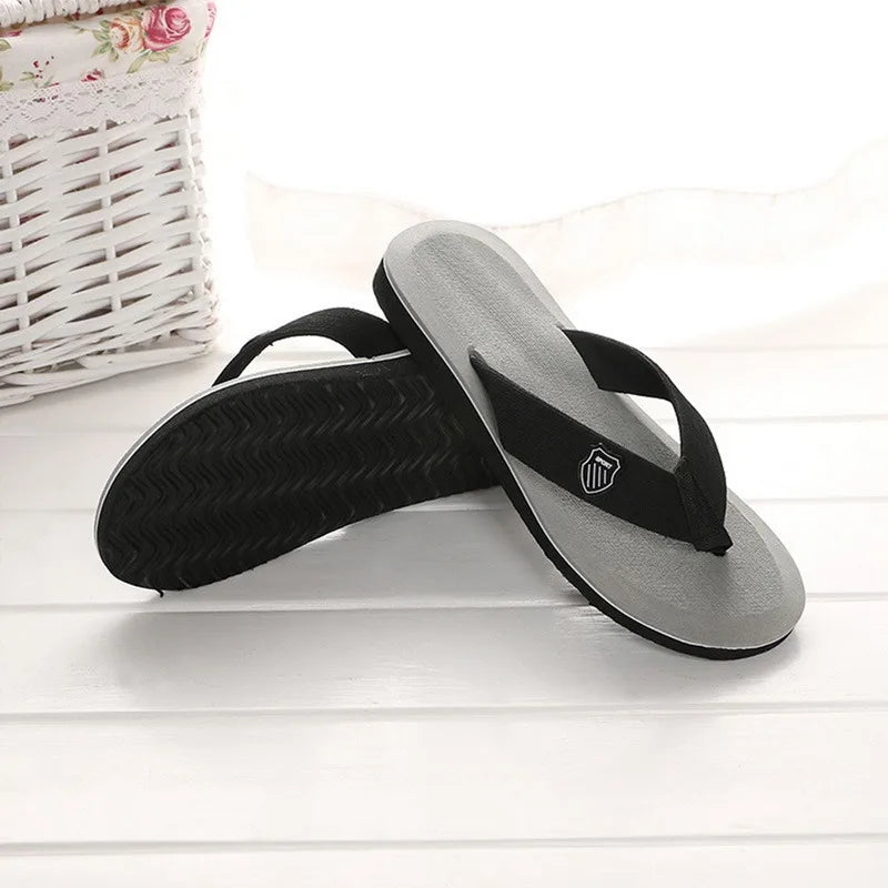 Men's Casual Flip Flops Fashion Beach Shoes Men Summer Non-Slip Flat Slides Men's Slippers Indoor House Shoes Man Male Slipper