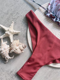 Leaves Printed Halter High Leg Cut Bikini Women Swimwear Female Swimsuit Two-pieces Bikini set Bather Bathing Suit Swim