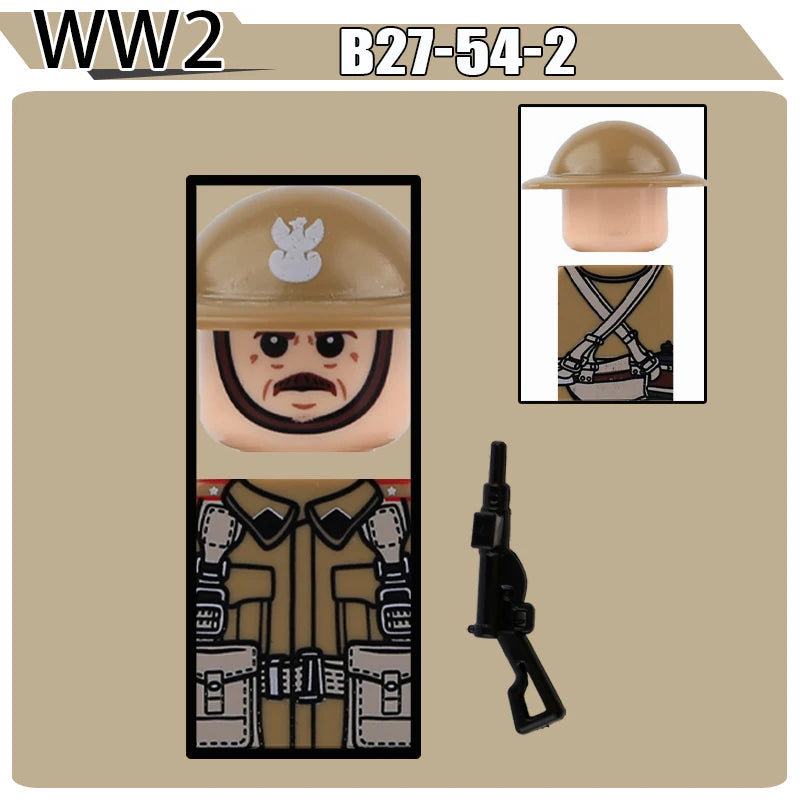 WW2 Military Soldier Figures Building Blocks Soviet British Army German Camouflage Warrior Infantry Accessories Bricks Toys Gift