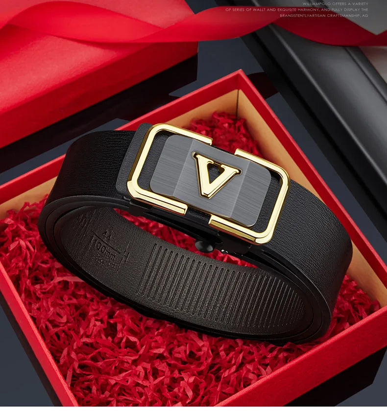 Men's automatic buckle belt casual cowhide belt personalized versatile belt