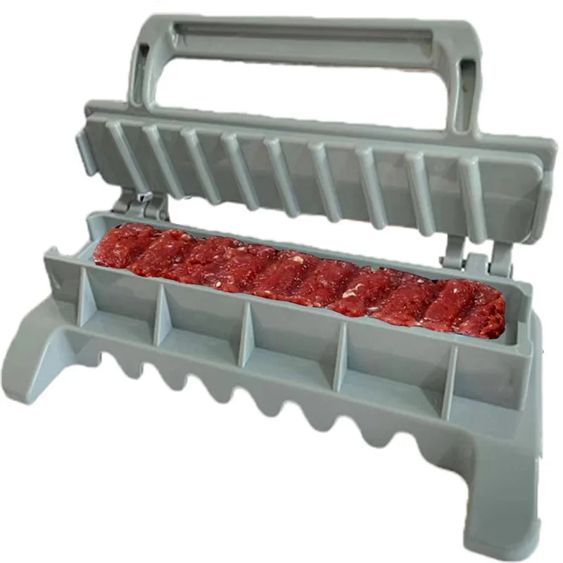 Máquina para hacer brochetas de carne de barbacoa, prensa de kebab de una sola fila, de plástico reutilizable, para hacer brochetas de barbacoa, herramienta para barbacoa 