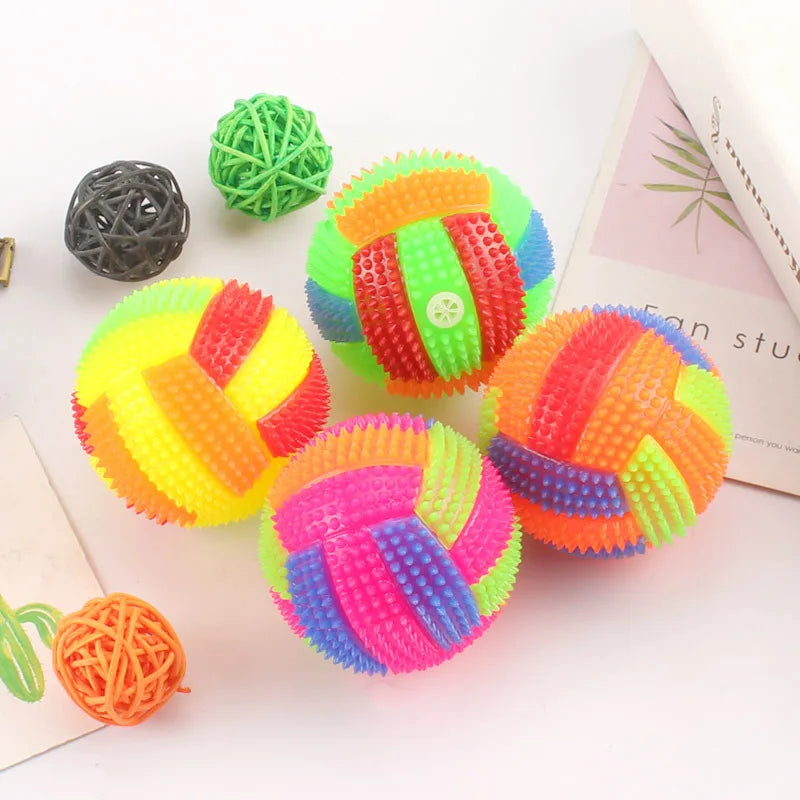 Juguete interactivo con luz LED para perros, pelota masticable para cachorros, juguete molar con luz de color para gatos y perros pequeños.