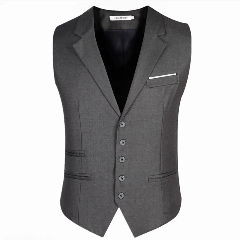 M-6XL Dress Vests For Men Slim Fit Mens Suit Vest Male Waistcoat Gilet Homme Casual Sleeveless Formal Business Jacket Plus Size