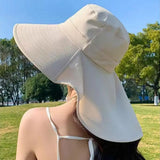 Protection Sun Hat Polyester Fiber Wide Brim with Neck Cover Cooling Quick Dry for Beach Hiking Fishing Gardening Outdoor Activities