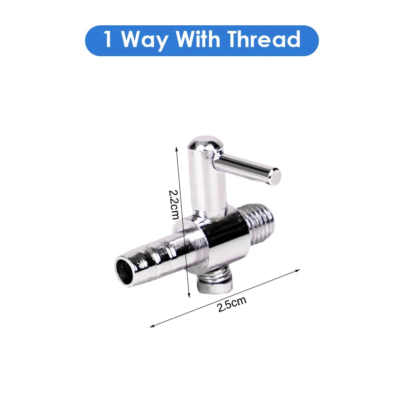 Stainless Steel Aquarium Air Distributor Fish Tank Oxygen Pump Accessories Air Splitter Flow Controller Pump Switch Valve Tap