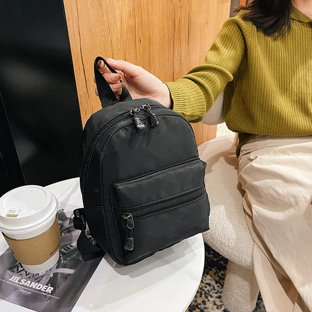 Mini Womens Backpacks Trend Nylon Female Bag Small School Bags White Rucksack For Teen Girls Fashion Casual Backpack