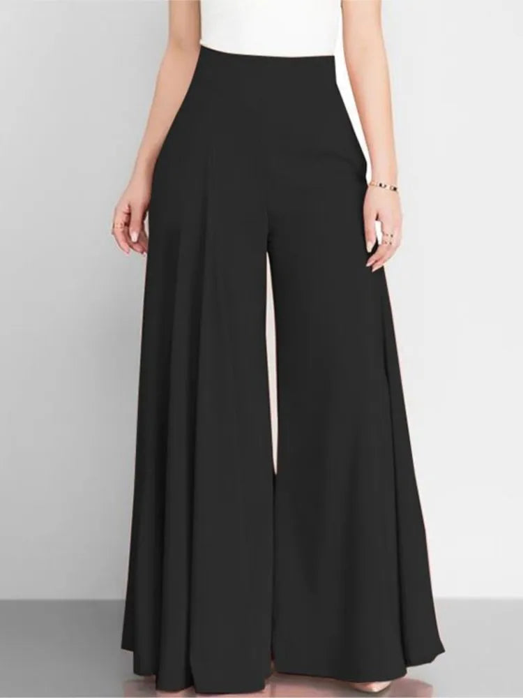Pantalones anchos de cintura alta para mujer, pantalón largo, holgado, informal, elegante, para oficina, primavera y otoño