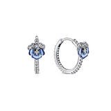 2024 New 925 Silver Plated Double Hoop Earrings For Women Butterfly Sun Moon Heart DIY Accessories 