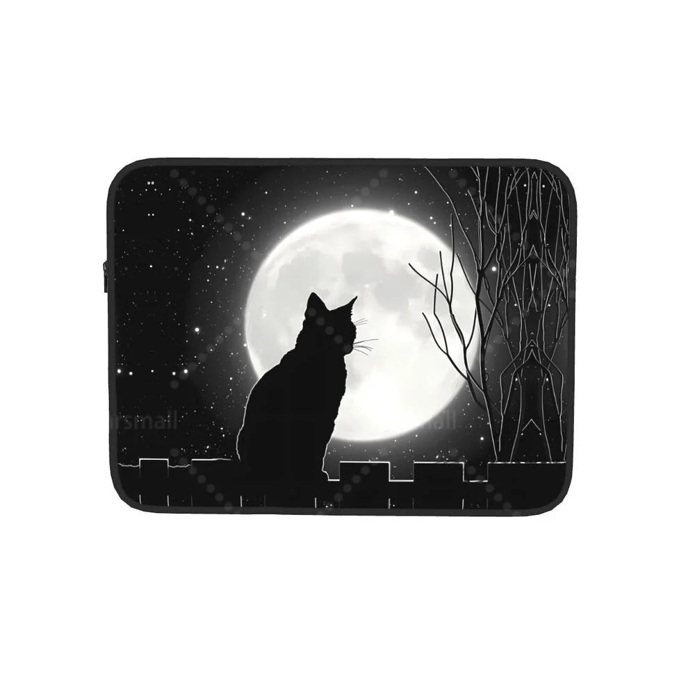 Black Cat Laptop Bag Tablet Notebook Case For Hp Dell Lenovo Computer For Macbook Air Pro Retina 10-17 Sleeve