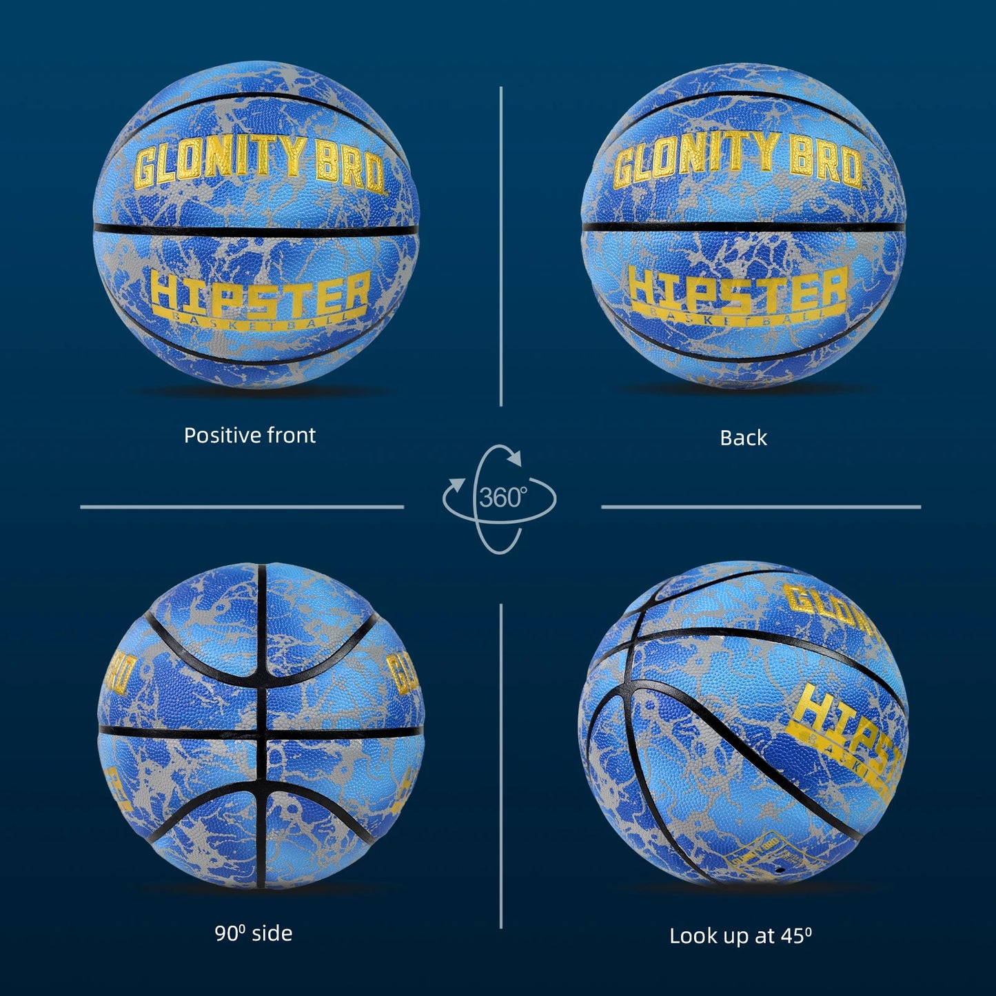 Glowing Basketball Leather Luminous Wear-Resistant Ball Size 5/6/7-27.5/28.5/29.5'' For Youth,In&Outdoor Basketball Night Game