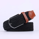 107/120/130cm UNISEX Casual Knitted Pin Buckle Women Belt Woven Canvas Elastic Expandable Braided Stretch Jeans Belts for Men