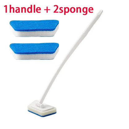Cepillo de limpieza de esponja para baño, herramienta multifuncional, mango largo, extraíble, para el hogar, para bañera, azulejos de cerámica.