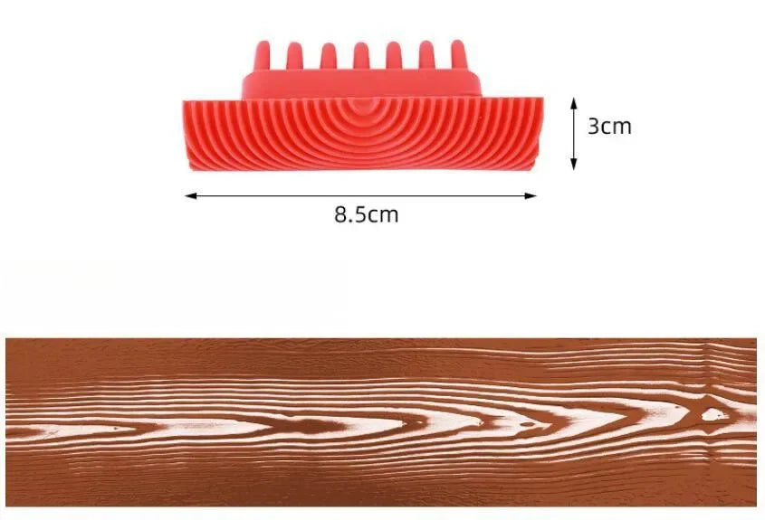 New Paint Brush Wood Graining Rubber Roller Brush Painting Tools Imitation Wall Painting Home Decoration Art Embossing Graining