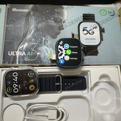Microwear S10 Ultra Ai3 Smartwatch Android 4G 5G LTE Smart Watch With Rotating Camera NFC Compass Face recognition Global Call