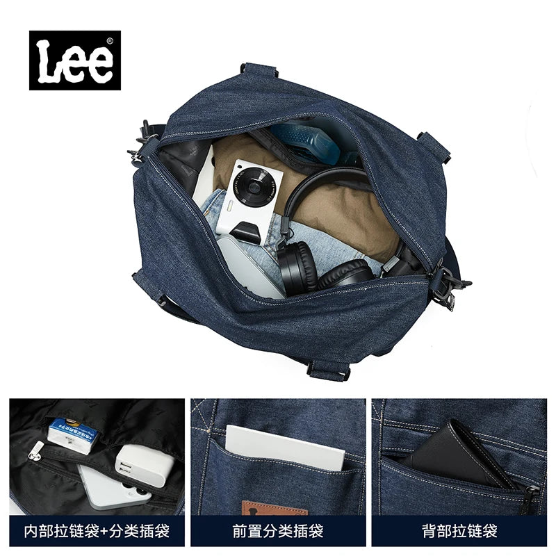 LEE Casual Weekends Overnight Luggage Travel Bag Women Men Waterproof Dry Wet Pockets Duffle Bag Unisex Sport Fitness Gym Bag