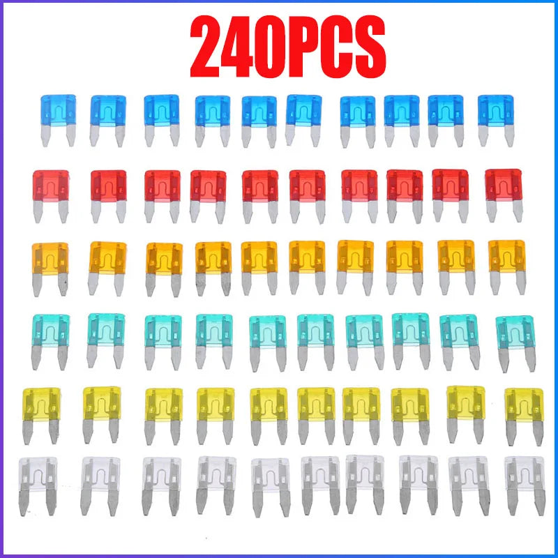 Kit de fusibles de cuchilla para coche (60-240 unidades, 5A, 10A, 15A, 20A, 25A y 30A), juego mixto, para camión