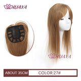 Aplique de cabelo Topper HUAYA volume e franja natural com 3 clipes cabelo liso sintético