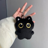 Black Cat Doll Pendant Keychain Cute Pilot Little Black Cat Hanging Backpack Keychain Creative Cat Plush Keychain Gift for Phone