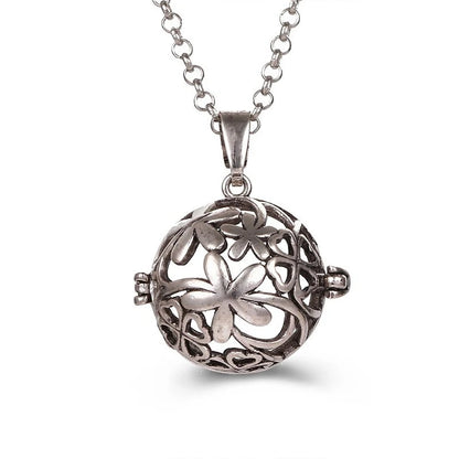 New Aroma Water Droplets Cage Lockets Necklace Heart Shaped Zircon Essential Oil Diffuser Set Combination Woman Pendant Jewelry