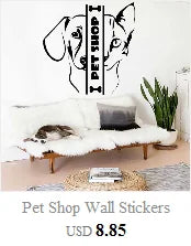 Pet Dog Grooming Wall Stickers Animal SPA Salon Shop Window Glass Decor Vinyl Wall Decals Home Pet Room Dress Up Stickers