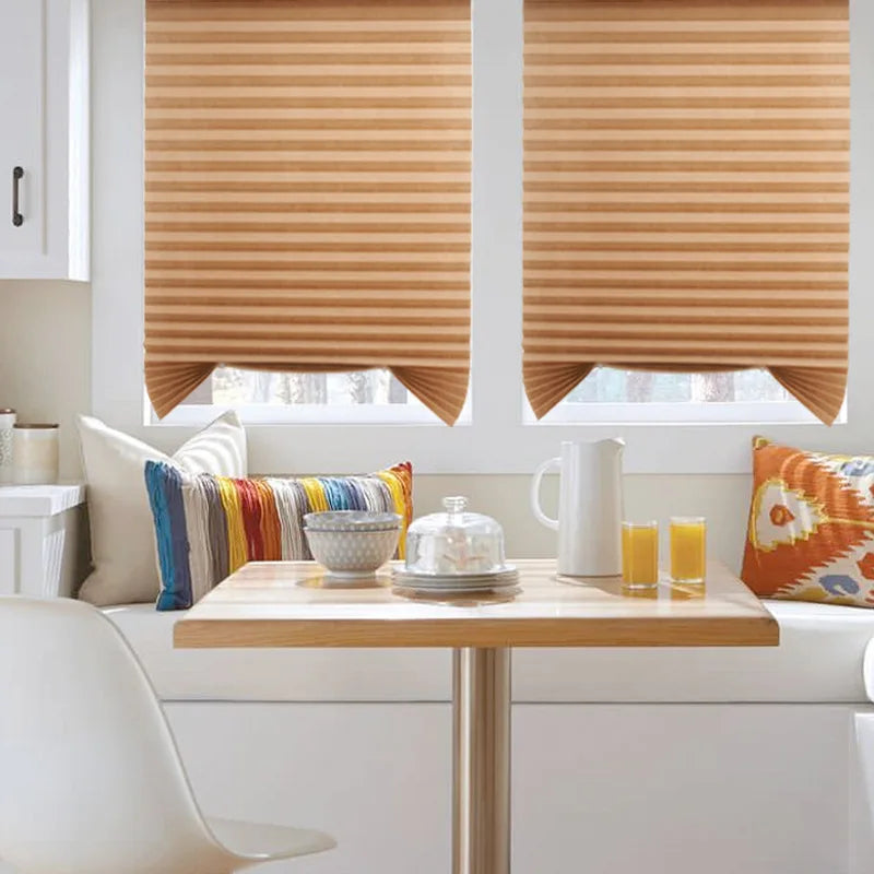 Blind for Window Self Adhesive Pleated Blinds Cordless No Drill Fabric Blinds Room Darkening Shades Blackout Shades for Bathroom