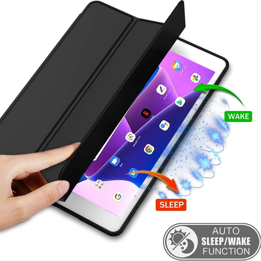 For Lenovo Xiaoxin Pad 2022 10.6" Tab M10 Plus 3rd Gen Case TB128FU TB125FU Funda Tablet Tri-Fold Magnetic Stand Cover+Film