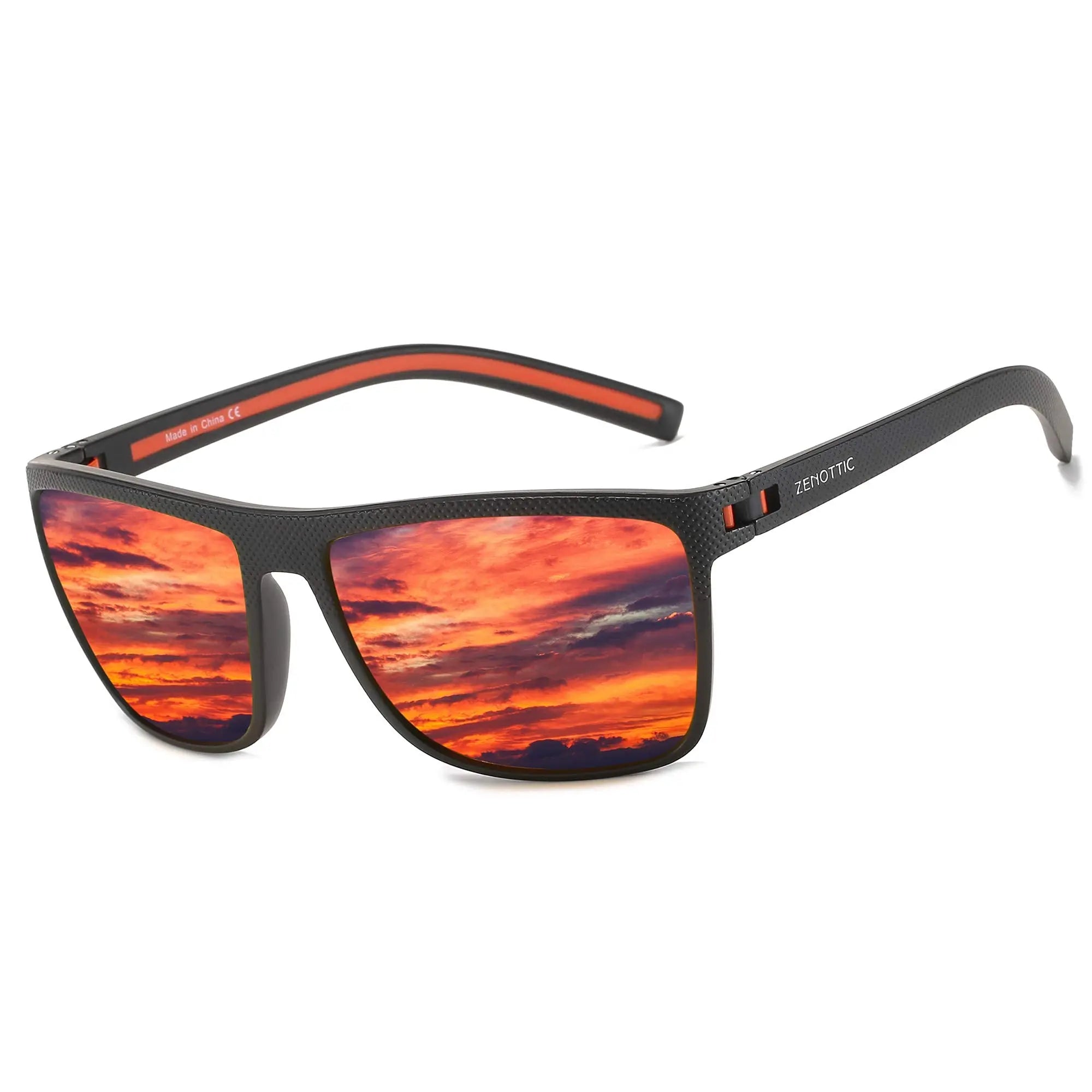 ZENOTTIC Polarized Sunglasses for Men Shades Lightweight TR90 Frame UV400 Protection Square Outdoor Travel Driving Sun Glasses