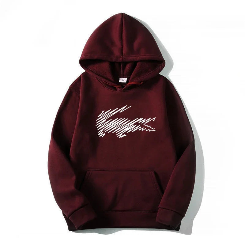 Men's and Women's Hoodie Sweatshirt Fashion Print Black Gray Pink Hooded Hip Hop Wool Hoodie Men's Brand Hoodie Street Clothing