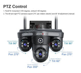 LS VISION 15MP Three Screen WiFi Camera Outdoor Three 360°Rotation PTZ IP Camera Human Auto Tracking Video Surveillance Cam CCTV
