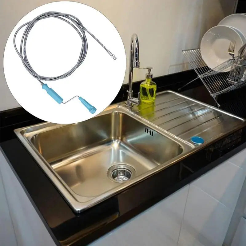 Flexível Metal Primavera Pia Draga Auger, dreno limpador, encanamento Serpente tamanço removedor, ultra-longo esgoto