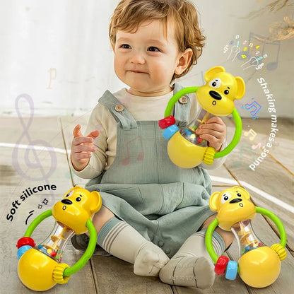 Baby Toys 0 6 Months Rattle Teether Development Games Sensory Toys Soft Silicone Teether Chewable For Newborns Babies 12 Months