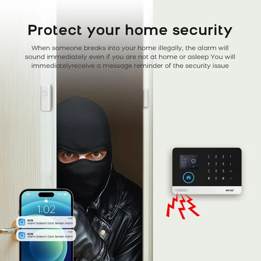 PGST 4G WiFi Alarm System Security Protection Tuya Alexa Smart Life Home Automation Motion Sensor Alarm Security System Kit Set