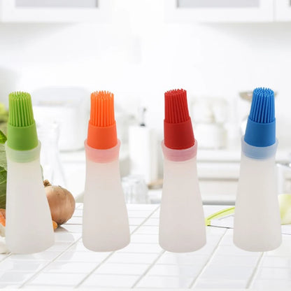Garrafa de óleo de silicone escova dispensador de óleo garrafa com escova de churrasco resistente a altas temperaturas escova de alinhavo cozinha ferramentas para churrasco