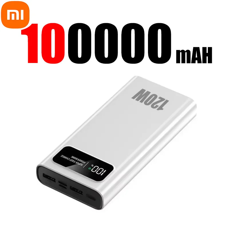 Xiaomi 120W Super Fast Charge 200000 mAh Large Capacity Power Bank Portable Mobile Power Bank for Apple Xiaomi Vivo Samsung