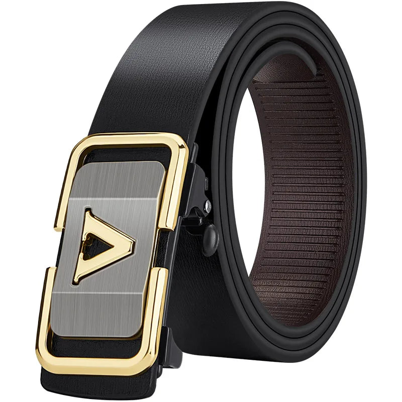 Men's automatic buckle belt casual cowhide belt personalized versatile belt