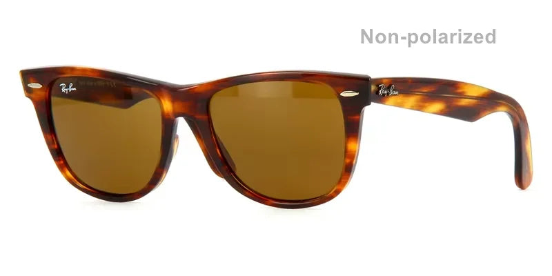 Original RayBan Classic RB2140 2140F WAYFARER Square Sunglasses with Glass Lenses, Glossy Frame, UV Protection, and Premium Eyewear in Box