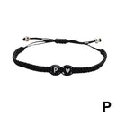 26 letras inicial coração pulseiras artesanais ajustável A-Z nome trançado pulseiras para mulheres homens amizade jóias presentes
