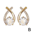 Elegant Cross Earrings for Women, Crystal Rings, Fishtail Jewelry, Lady's Gifts, Korean Style, Fashion