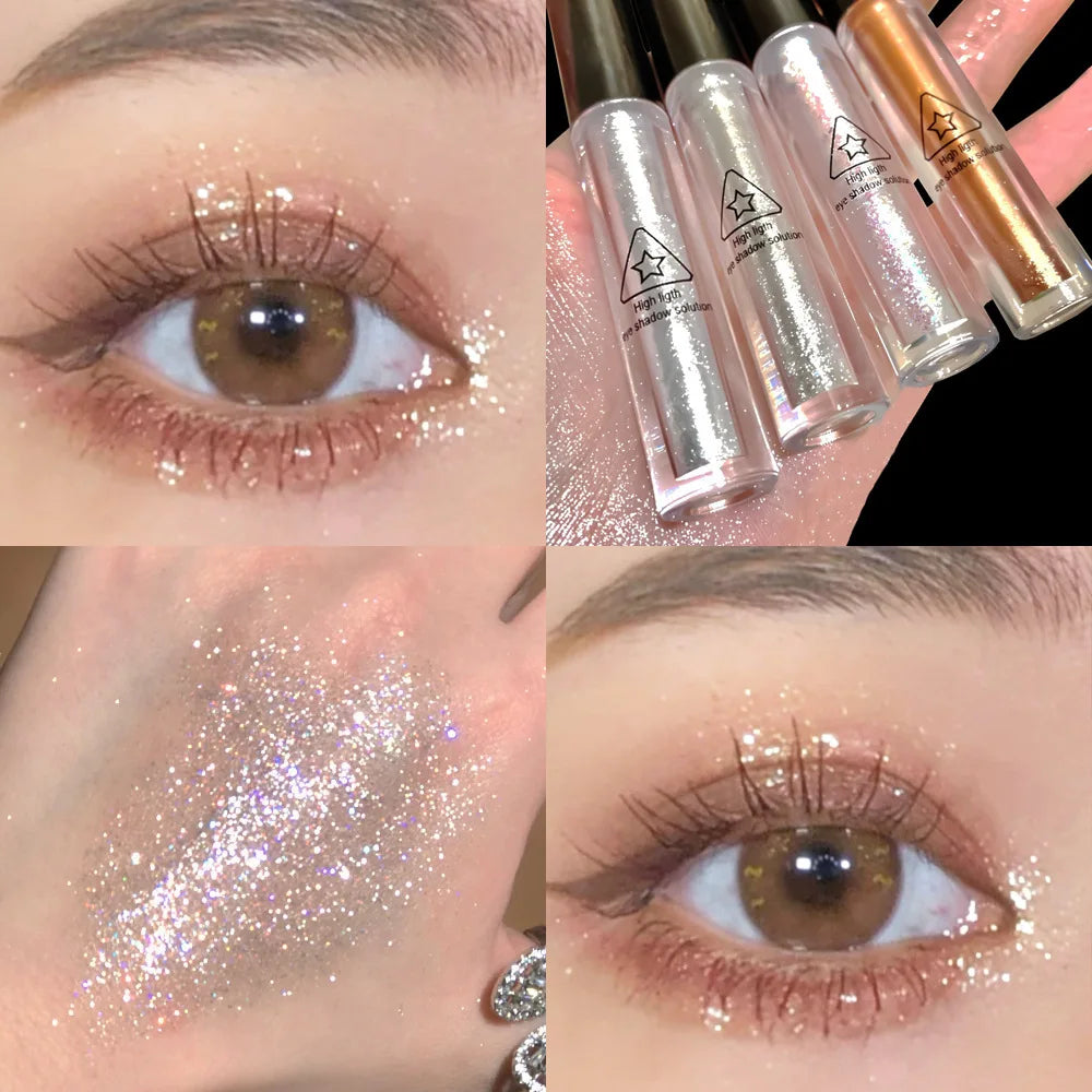 Shiny Liquid Eyeshadow High Pigments Waterproof Lasting Not Easy To Fade Pearl Glitter Portable Delicate Women's Eye Makeup Gift