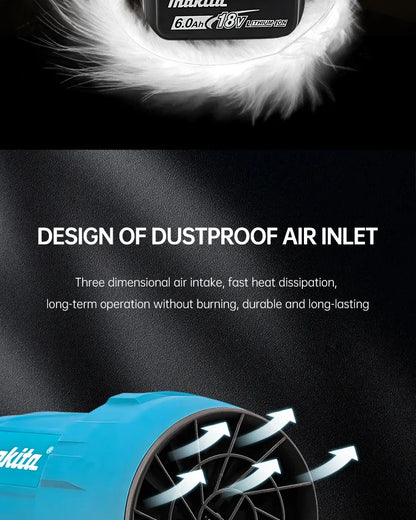 Makita 18V Violent Blower 30000RPM Turbo Jet Fan Electric Air Duster wind speed Turbo Rechargeable with Light Car Cleanin