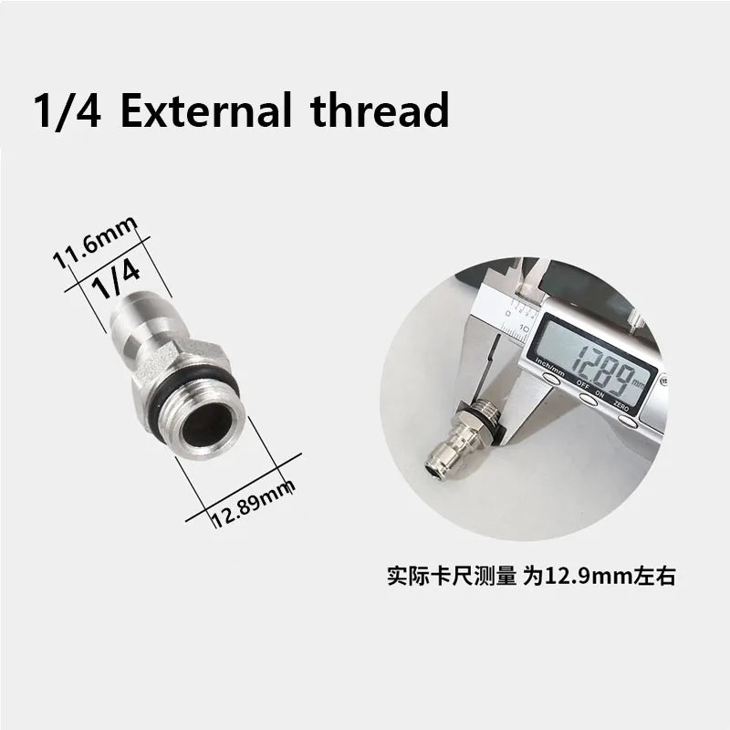 Juego de adaptadores para hidrolavadoras, conector rápido, acero inoxidable, conectores macho y hembra, accesorios para mangueras de 1/4" 