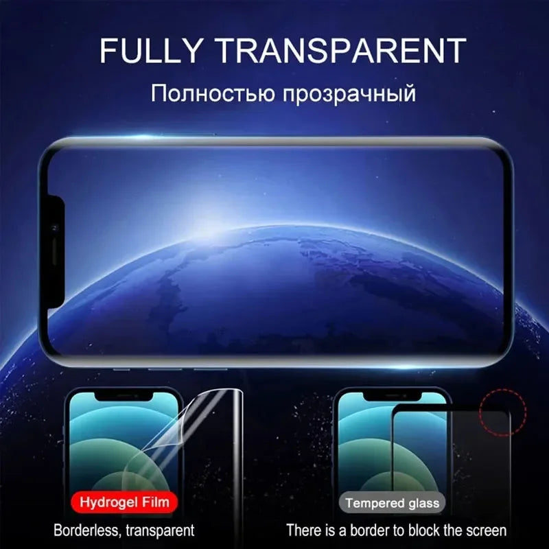 1-5 protectores de pantalla de hidrogel de cobertura completa para iPhone 14, 11, 16, 12, 13 Pro Max, 7, 8, 14 Plus, 13, 12 Mini, X, XR, XS MAX