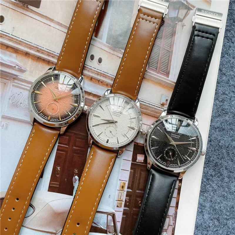 SEIKO Exquisite Dial Men's Watch Quartz Movement Creative Four Needle Dial High Quality Comfortable Fine Leather Multifunctional